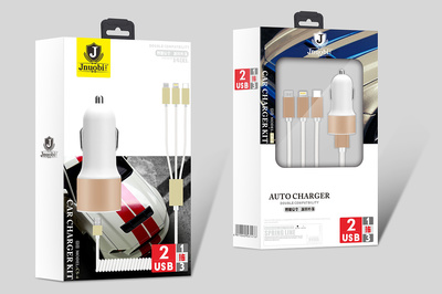 汽車USB充電器及數(shù)據(jù)線包裝的平面設計藝術